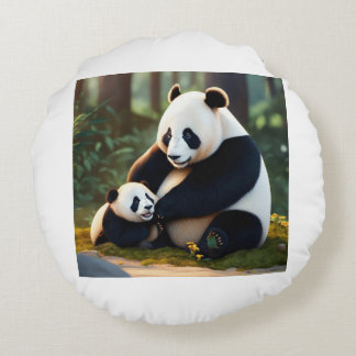 Paws & Kussens: De Beer-y Beste Nap Buddy Rond Kussen