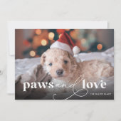 Paws & Love Full Photo Holiday Kaart (Voorkant)