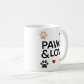 "PAWS & LOVE" Pet Lover Mug | Minimalist Dog  Koffiemok (Voorkant rechts)