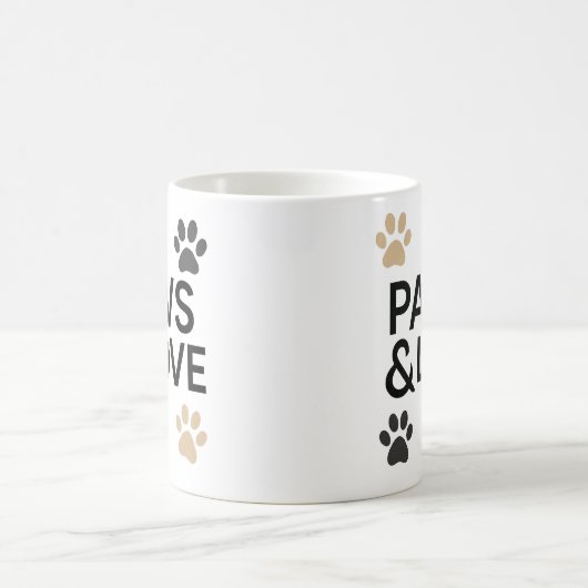 "PAWS & LOVE" Pet Lover Mug | Minimalist Dog  Koffiemok (Center)
