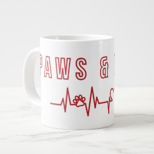 Paws & Love Schattigee Pet Lover Typography Dieren Grote Koffiekop