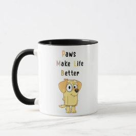 Paws Make Life Better Mug – Cute Dog Illustration  Mok