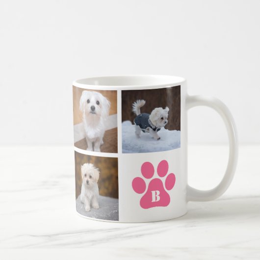 Paws Monogramed 6 Foto Collage Best Dog Ever Koffiemok (Rechts)