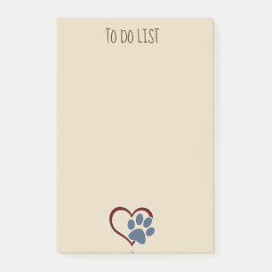 Paws n' Hearts Post-it® notes 4 x 6