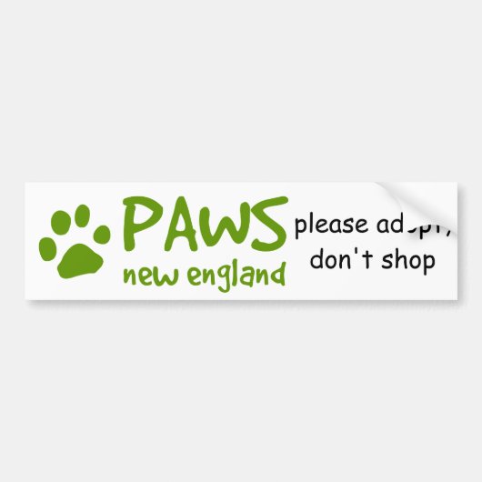 PAWS, neem je aan om geen bumpersticker te kopen (Voorkant)