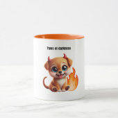 Paws of Darkness Fire Dog Coffee Mug Mok (Midden)