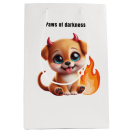 Paws of Darkness Fire Dog Gift Bag – Cute Dark Medium Cadeauzakje