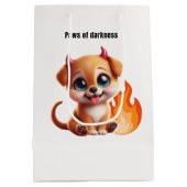 Paws of Darkness Fire Dog Gift Bag – Cute Dark Medium Cadeauzakje (Achterkant)