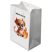 Paws of Darkness Fire Dog Gift Bag – Cute Dark Medium Cadeauzakje (Achterkant Gekanteld)