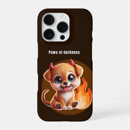 Paws of Darkness Fire Dog Phone Case – Glowing iPhone Hoesje (Achterkant)