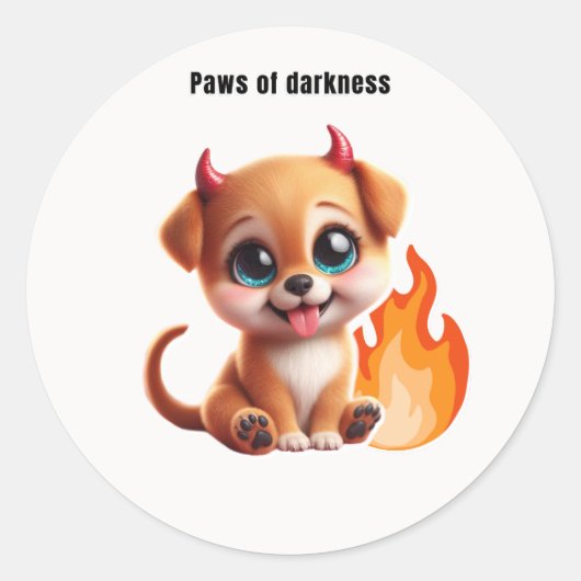 Paws of Darkness Fire Dog Sticker (Voorkant)