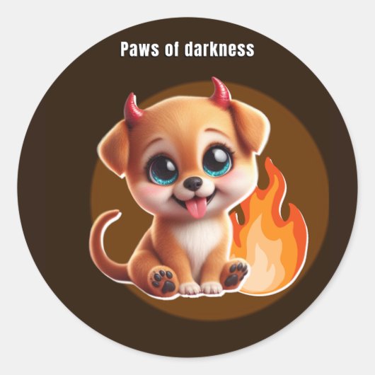 Paws of Darkness Fire Glow Dog Sticker – Dark  (Voorkant)