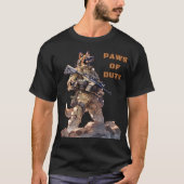 Paws of Duty K9 Militaire werkhonden T-shirt (Voorkant)