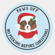 Paws off Geen gluren voor Kerst stickers