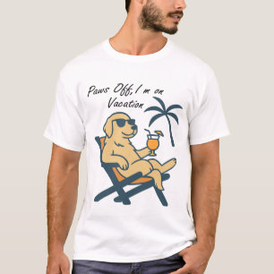 Paws Off Ik ben op vakantie Hond T-shirt