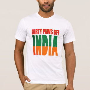 Paws Off India T-shirt - Patriottisch Mannen T-shi