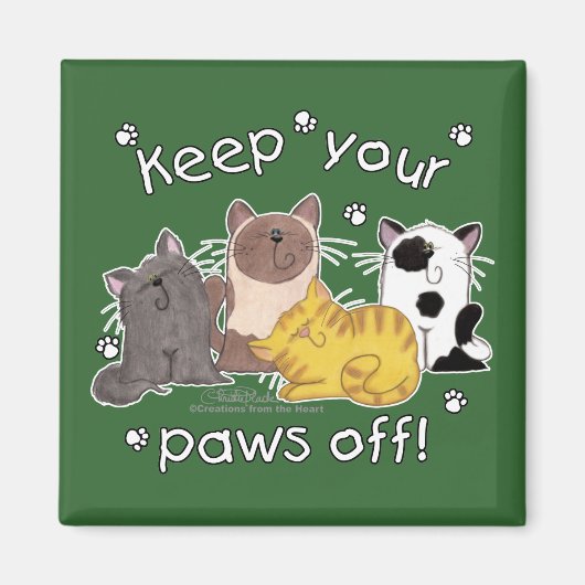 Paws Off! (Katten) Magneet (Voorkant)