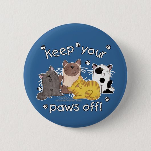 Paws Off! (Katten) Ronde Button 5,7 Cm (Voorkant)