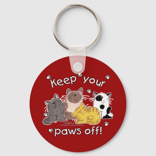 Paws Off! (Katten) Sleutelhanger (Voorkant)