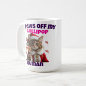 Paws Off My Lollipop Human Christmas Cat Koffiemok (Voorkant links)