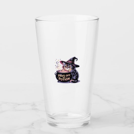 Paws Off My Potion, Kawaii Halloween Witch Cat Cla Glas (Voorkant)