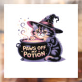 Paws Off My Potion, Kawaii Halloween Witch Cat Cla Raamsticker (Vel 2)