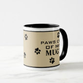 Paws Off Quote Hond Paw Hete Drank Specialiteit Mok (Voorkant rechts)