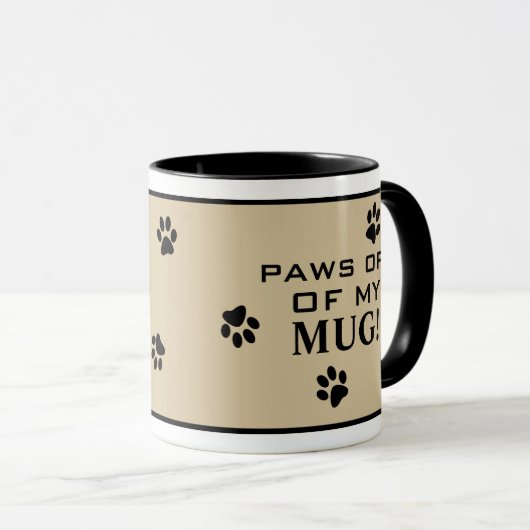 Paws Off Quote Hond Paw Hete Drank Specialiteit Mok (Voorkant rechts)