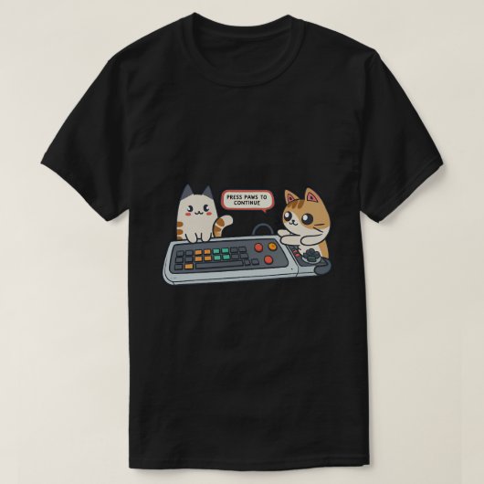 Paws-On Tech: Cat Keyboard Meltdown T-shirt (Design voorkant)