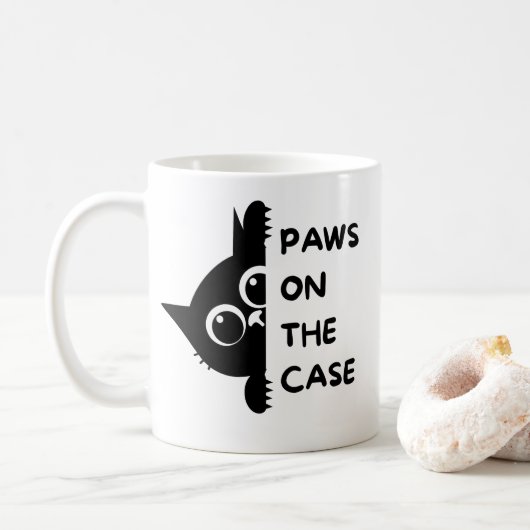 Paws On The Case Kat Koffiemok – Grappige Kattenli (Met donut)