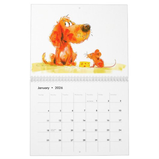 Paws & Pals 2026 – A Dog’s Comic Encounters Kalender (Jan 2026)