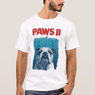 PAWS Parodie Haaienfilm Hond | Grappige Oceaan Hon T-shirt