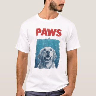 PAWS Parodie Haaienfilm Hond | Grappige Oceaan Hon T-shirt