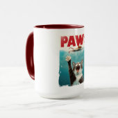 PAWS Parodie Kat Mouse Humoristische Kat Chasing M Mok (Voorkant links)