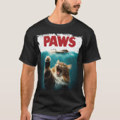 PAWS Parodie Kat Mouse Humoristische Kat Chasing M T-shirt (Voorkant)