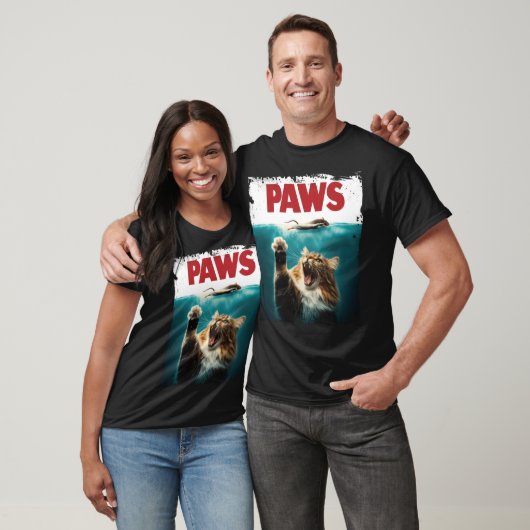 PAWS Parodie Kat Mouse Humoristische Kat Chasing M T-shirt (Unisex)