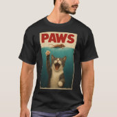 PAWS Parodie Kat Mouse Humoristische Kat Chasing M T-shirt (Voorkant)