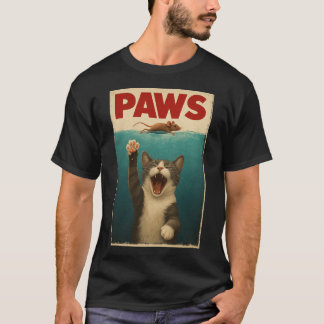 PAWS Parodie Kat Mouse Humoristische Kat Chasing M T-shirt