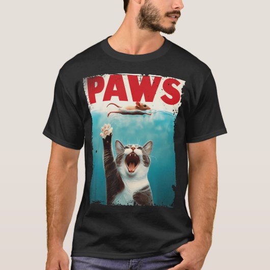 Paws Parodie Kat Muis Humoristische Kat Chasing Mu T-shirt (Voorkant)