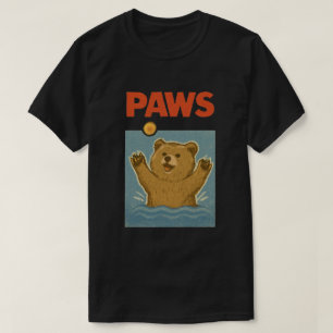 Paws Parodie Zwarte beer Jacht Cute Bang Muis T-shirt