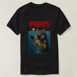 Paws Parodie Zwarte Wolf Jagt Schattige Bange Muis T-shirt