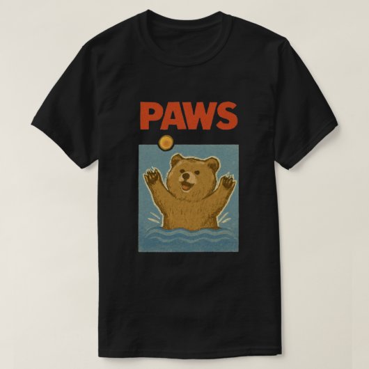 Paws Parody Black bear Chasing Cute Scared Mouse T-shirt (Design voorkant)