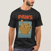 Paws Parody Black bear Chasing Cute Scared Mouse T-shirt (Voorkant)