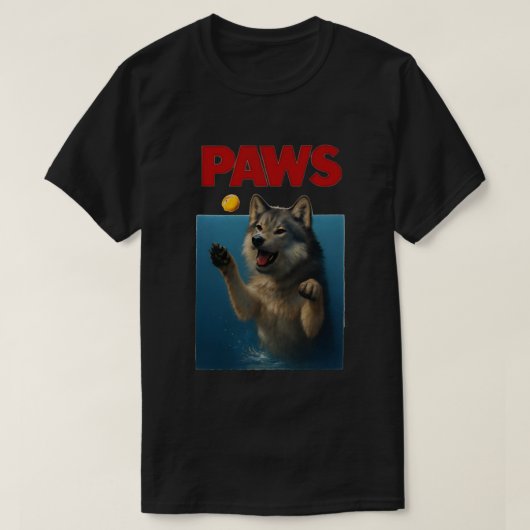 Paws Parody Black Wolf Chasing Cute Scared Mouse  T-shirt (Design voorkant)