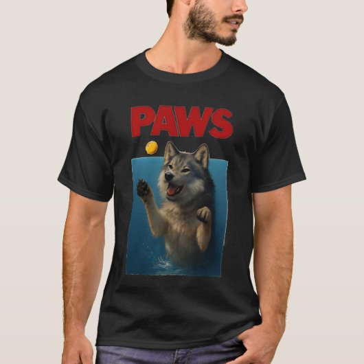 Paws Parody Black Wolf Chasing Cute Scared Mouse T-shirt (Voorkant)