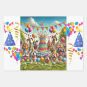 Paws & Parties Een Bark-tastische Verjaardag Bash Inpakpapier Vel (Voorkant 2)