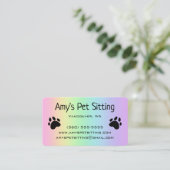 Paws Pastel Regenboog Visitekaartjes (Staand voorkant)