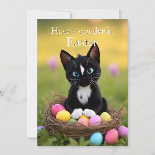 Paws, Pastels & Spint: Felini's Paasnest Feestdagenkaart (Voorkant)