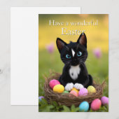 Paws, Pastels & Spint: Felini's Paasnest Feestdagenkaart (Voorkant / Achterkant)