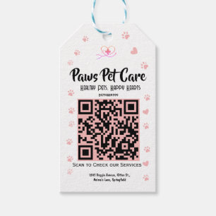 Paws Pet Care Pet Shop Logo Naam Barcode  Cadeaulabel